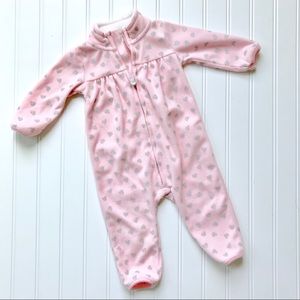 •Carter’s• pink heart fleece sleeper